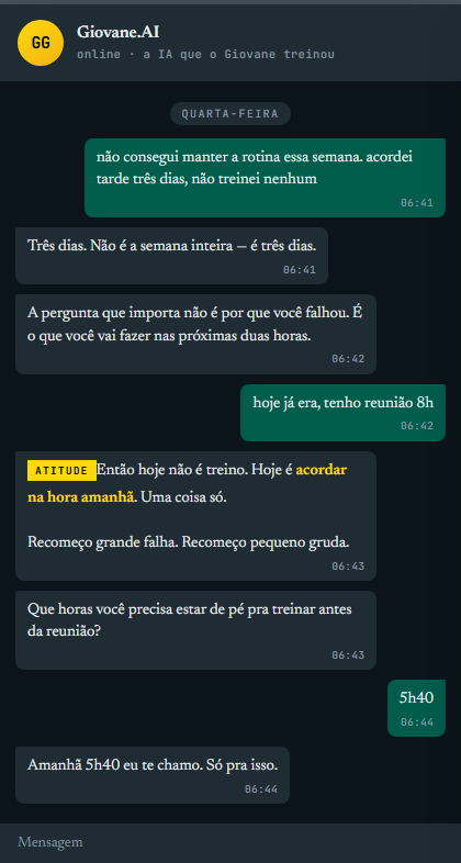 Exemplo de conversa